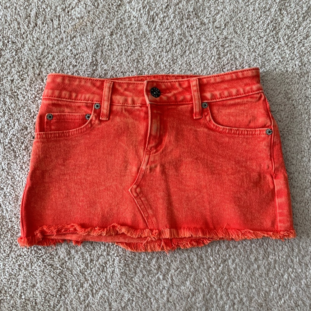 Orange Carmar Denim mini skirt
